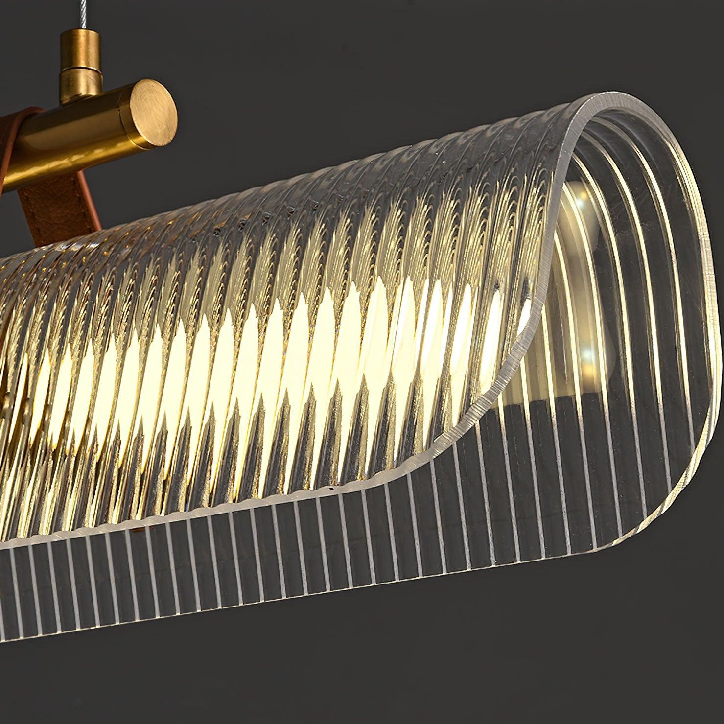 Modern Acrylic Linear LED Pendant Light for Dining Room and Office Chandelier