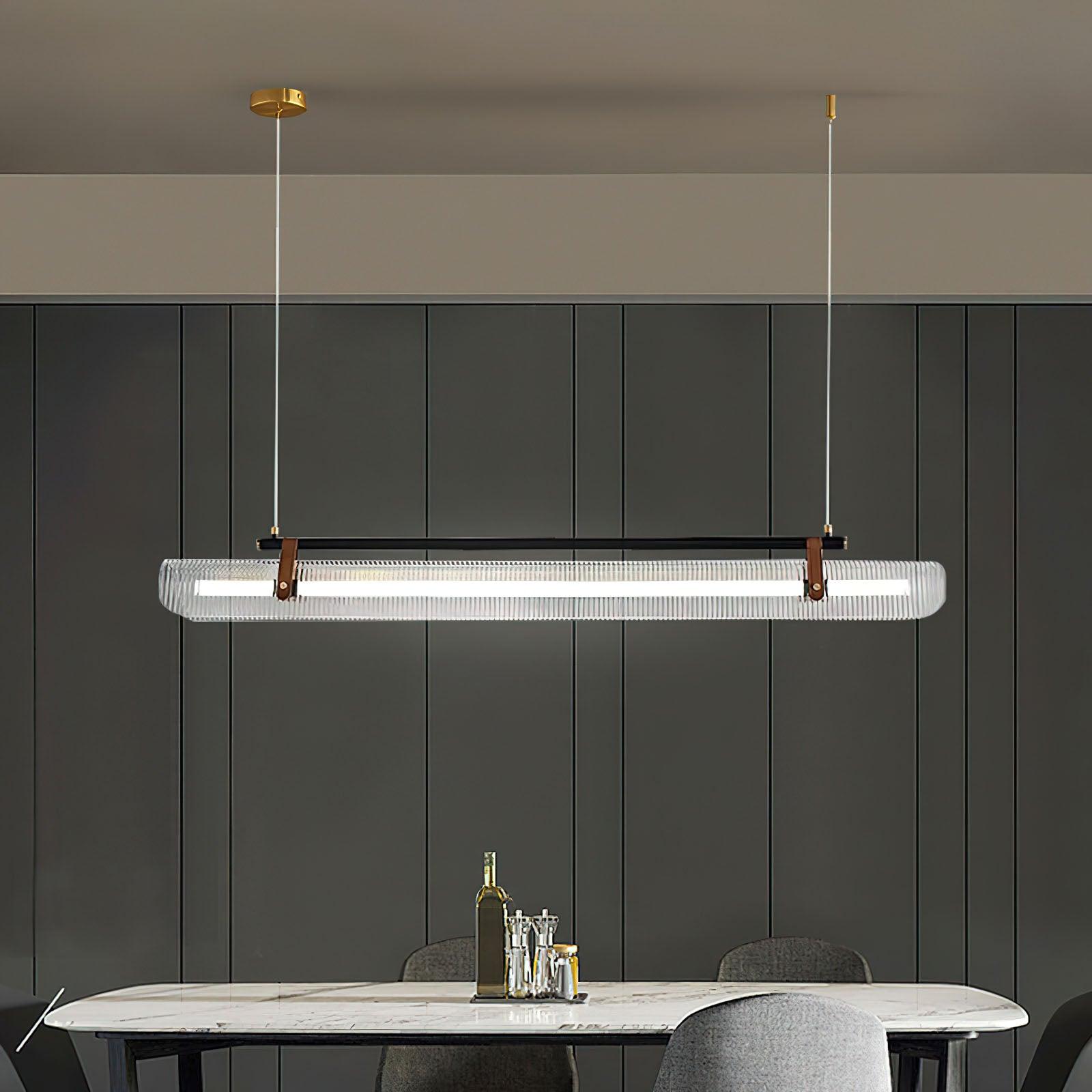 Modern Acrylic Linear LED Pendant Light for Dining Room and Office Chandelier