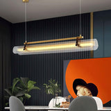 Modern Acrylic Linear LED Pendant Light for Dining Room and Office Chandelier
