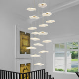 Modern Acrylic Lotus Leaf LED Pendant Light for High Ceiling Stairwell and Villa