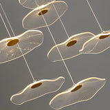 Modern Acrylic Lotus Leaf LED Pendant Light for High Ceiling Stairwell and Villa