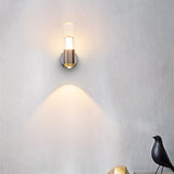 Modern Acrylic Strip LED Wall Sconce 3 Step Dimming Gold and Black Fixture