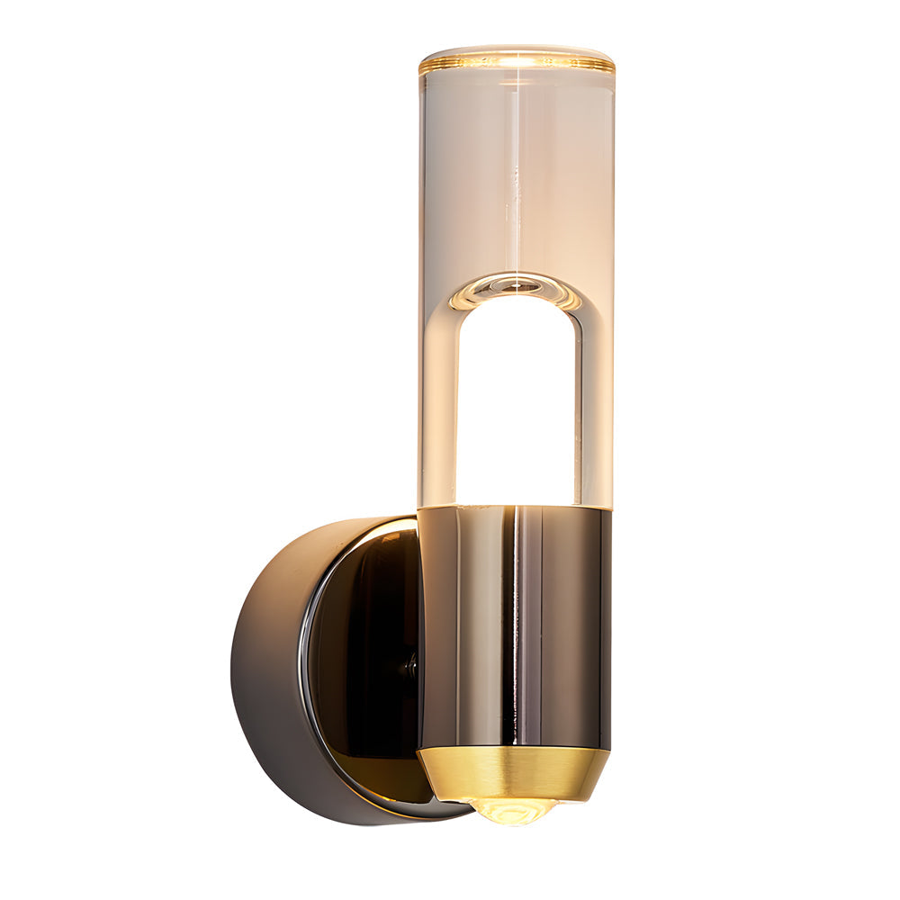 Modern Acrylic Strip LED Wall Sconce 3 Step Dimming Gold and Black Fixture