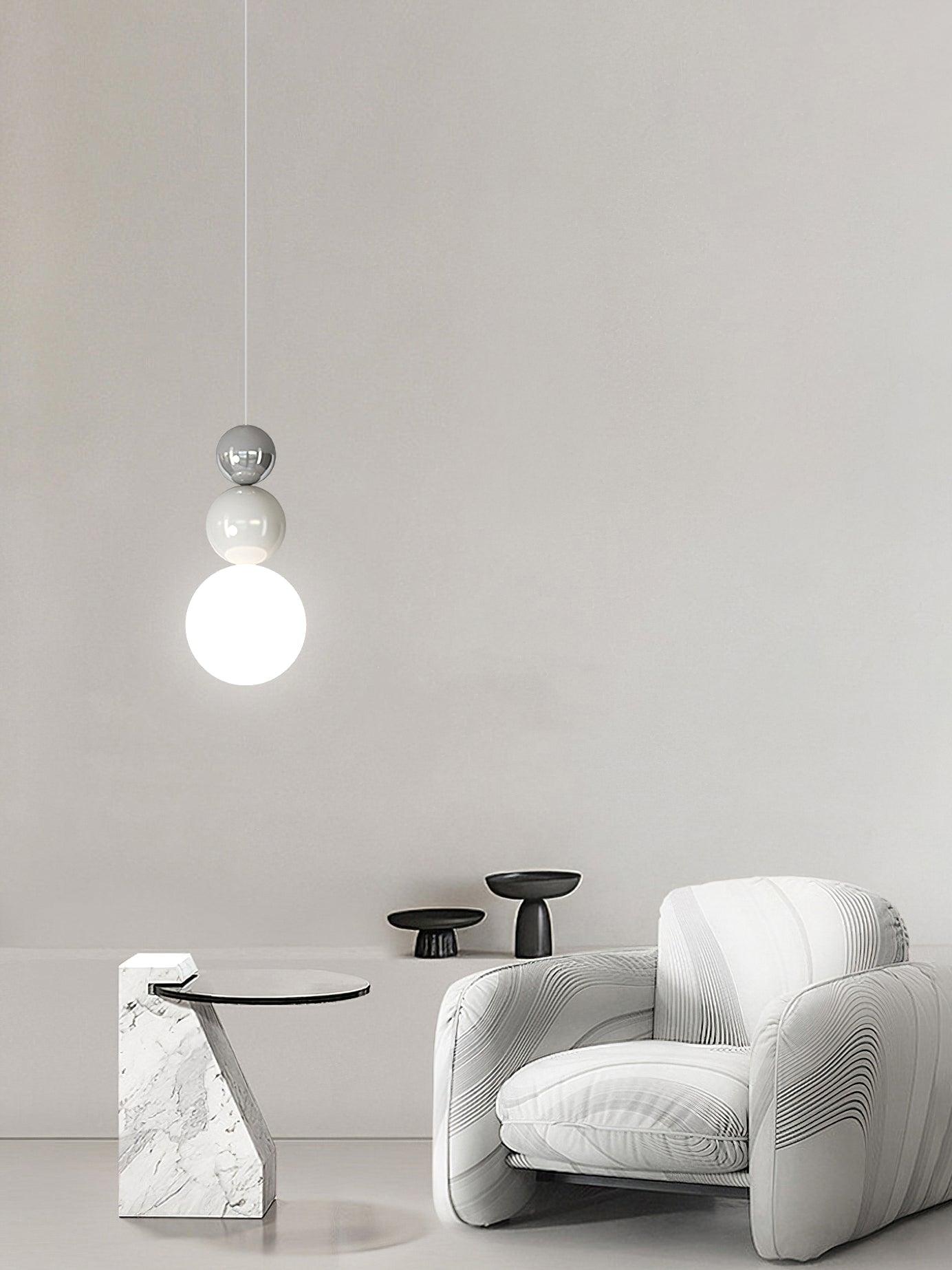 Modern Acrylic Three Ball Pendant Light Contemporary G9 LED Hanging Lamp for Bedroom and Dining Room