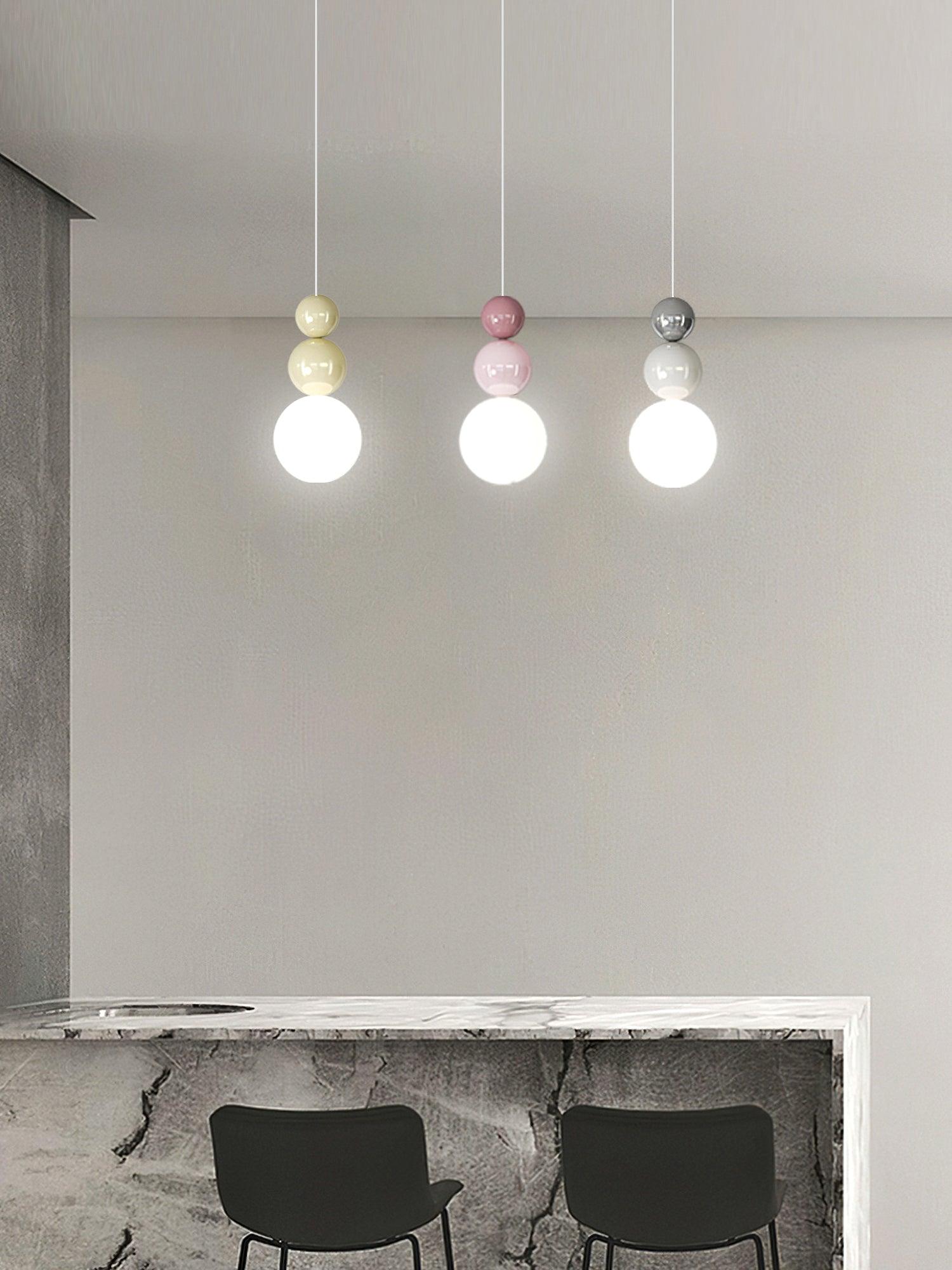 Modern Acrylic Three Ball Pendant Light Contemporary G9 LED Hanging Lamp for Bedroom and Dining Room