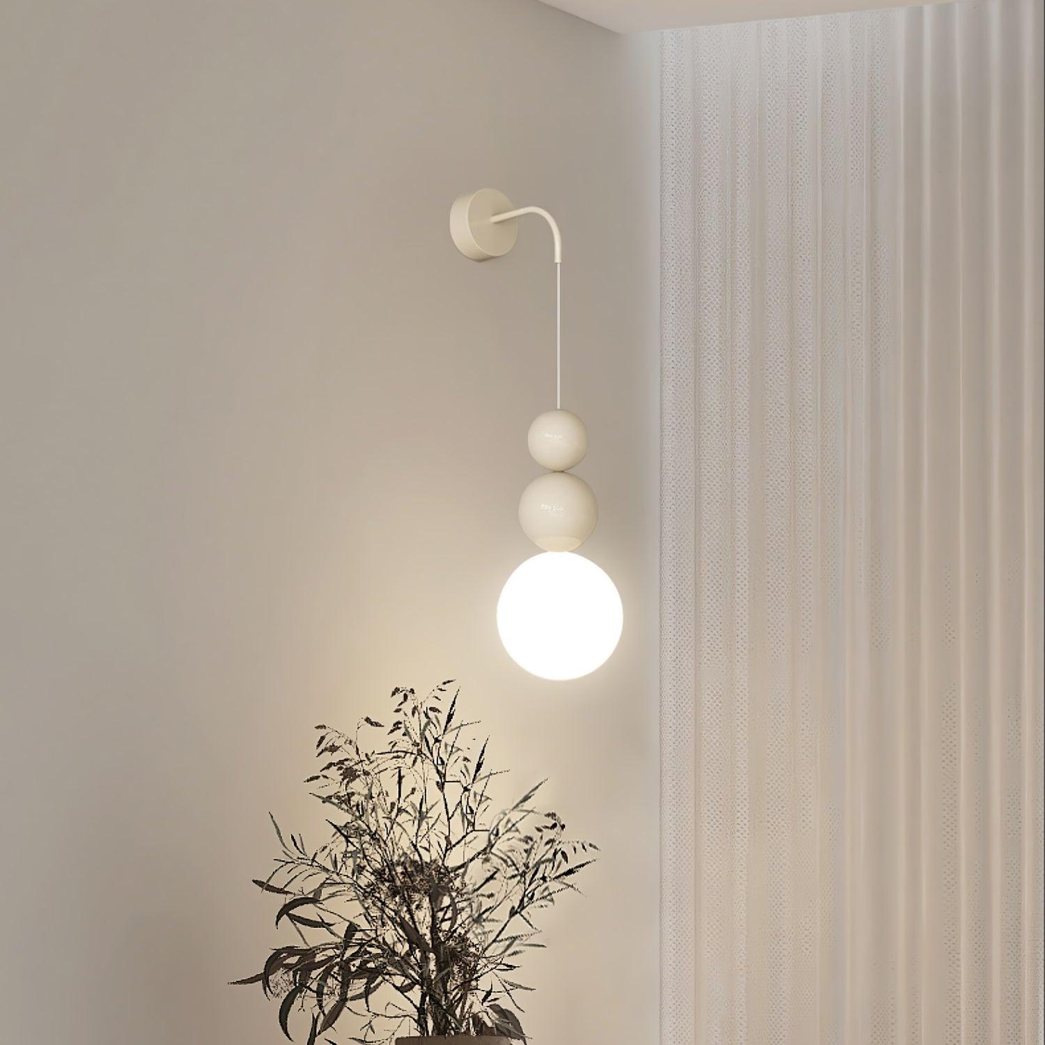 Modern Acrylic Three Ball Wall Sconce Light for Indoor Living Spaces and Bedrooms