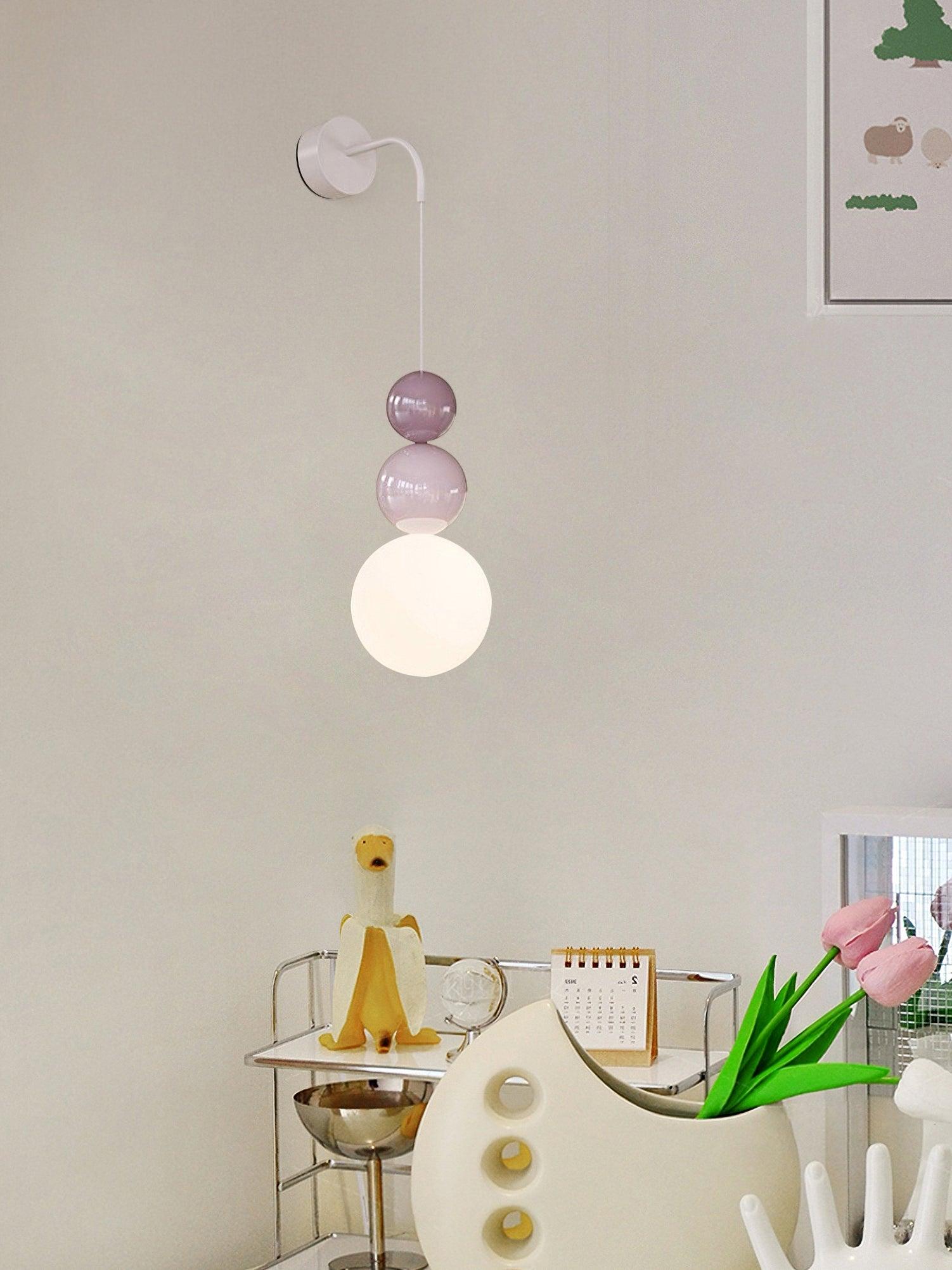 Modern Acrylic Three Ball Wall Sconce Light for Indoor Living Spaces and Bedrooms