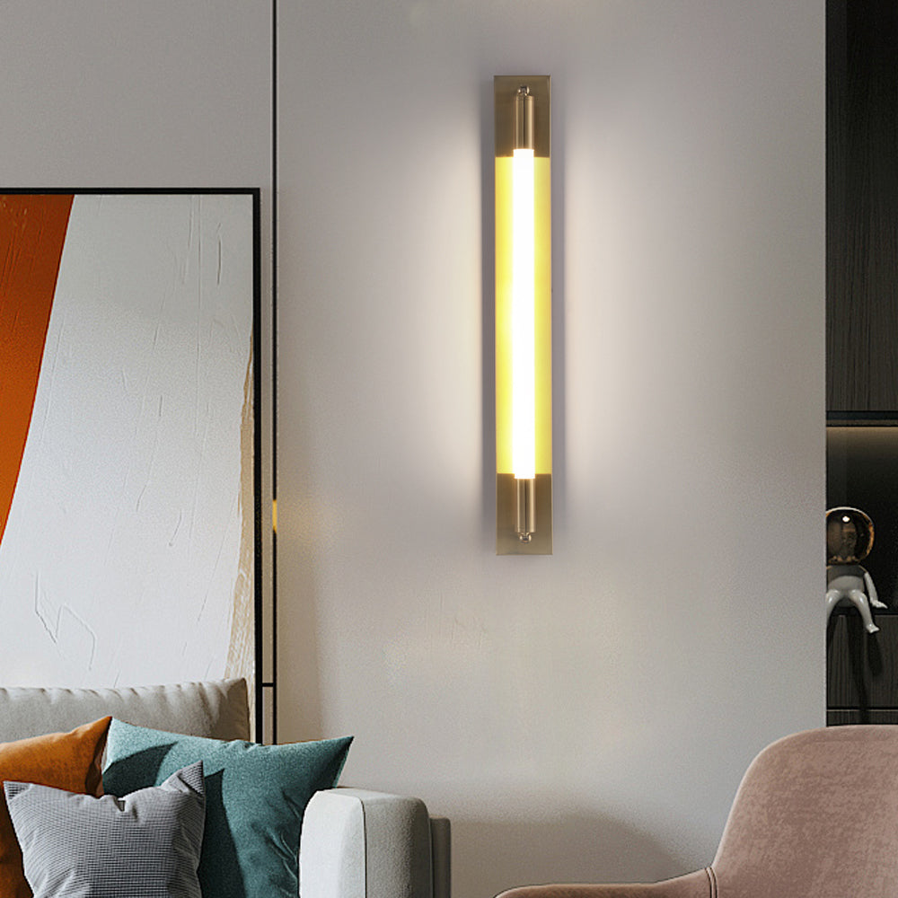 Modern Acrylic Tube LED Wall Sconce Lighting for Bathroom Bedroom and Living Room in Black Gold or Chrome