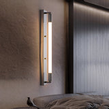 Modern Acrylic Tube LED Wall Sconce Lighting for Bathroom Bedroom and Living Room in Black Gold or Chrome