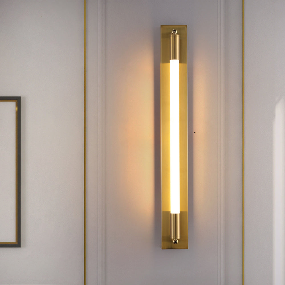 Modern Acrylic Tube LED Wall Sconce Lighting for Bathroom Bedroom and Living Room in Black Gold or Chrome
