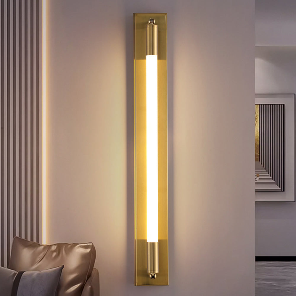 Modern Acrylic Tube LED Wall Sconce Lighting for Bathroom Bedroom and Living Room in Black Gold or Chrome