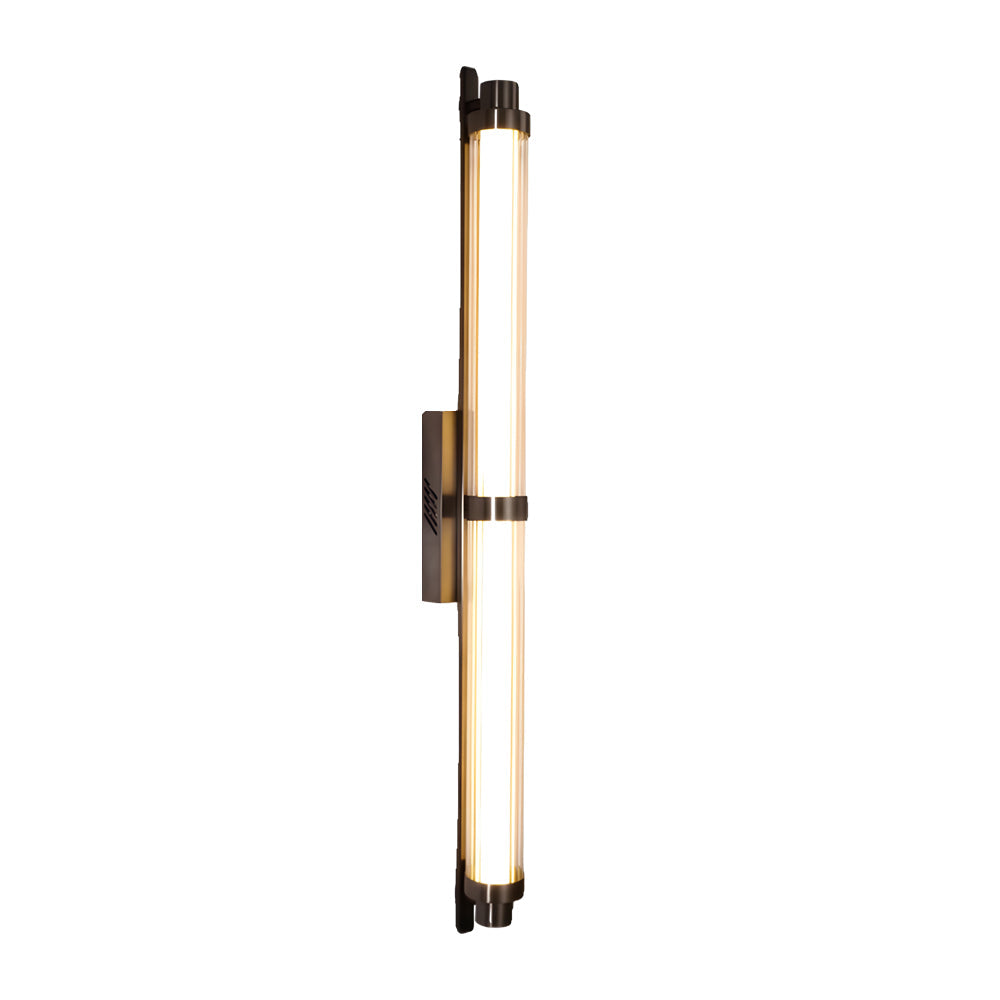 Modern Acrylic Tube LED Wall Sconce with Black Metallic Finish for Indoor Lighting