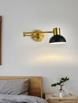 Modern Adjustable Arm Plug In Wall Sconce with Rotatable Shade for Bedside Reading