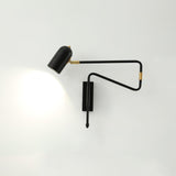Modern Adjustable Arm Plug In Wall Sconce with Rotatable Shade for Bedside Reading