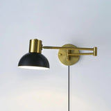 Modern Adjustable Arm Plug In Wall Sconce with Rotatable Shade for Bedside Reading