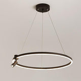 Modern Adjustable Circle LED Chandelier with Integrated Spotlight and Minimalist Design