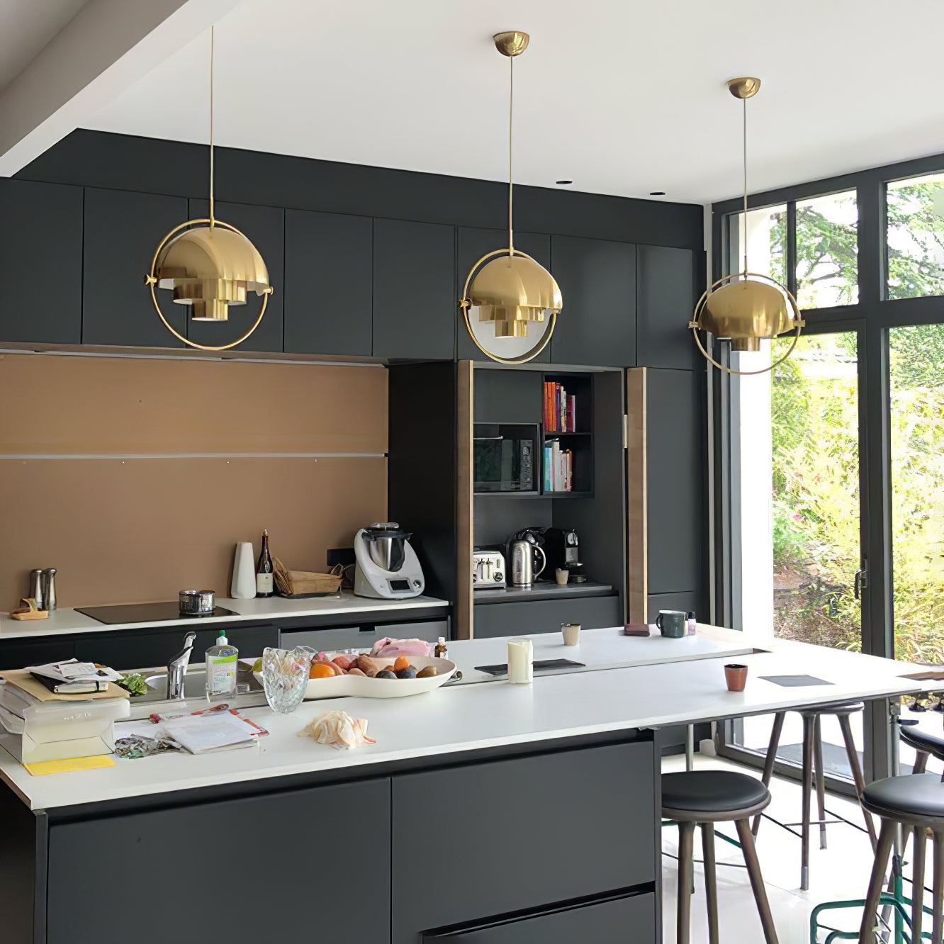 Modern Adjustable Deformed Ball Pendant Light with Multi Lite Shade Design for Dining Room