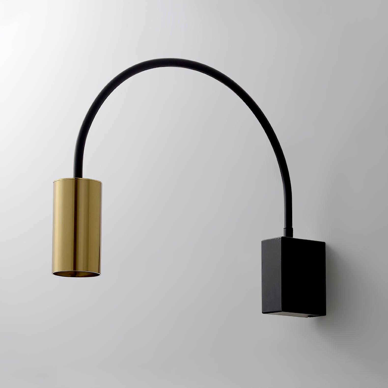 Modern Adjustable Flexible Arm Bedside Wall Sconce Lighting in Black and Gold Set of 2