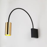 Modern Adjustable Flexible Arm Bedside Wall Sconce Lighting in Black and Gold Set of 2