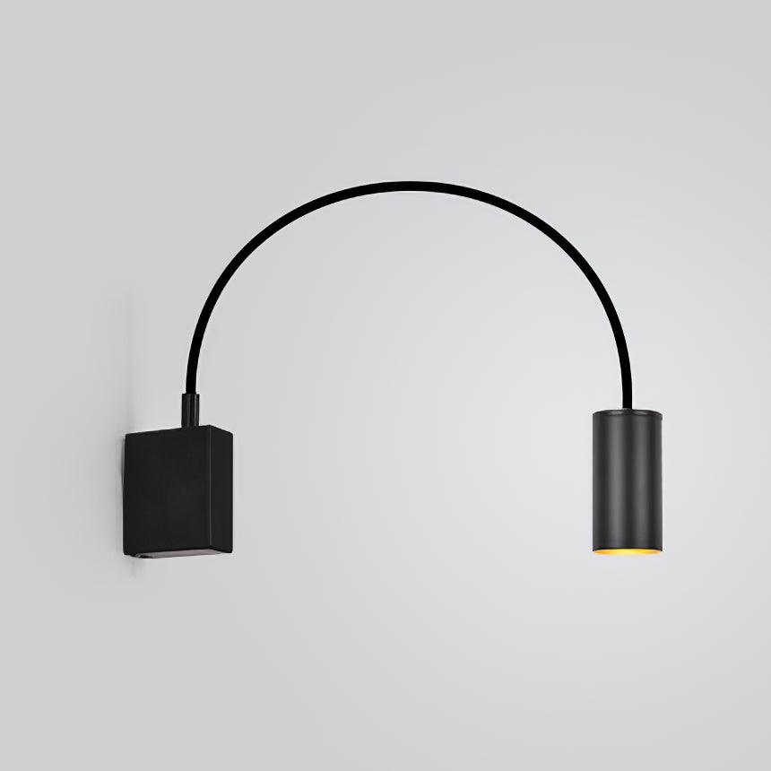 Modern Adjustable Flexible Arm Bedside Wall Sconce Lighting in Black and Gold Set of 2