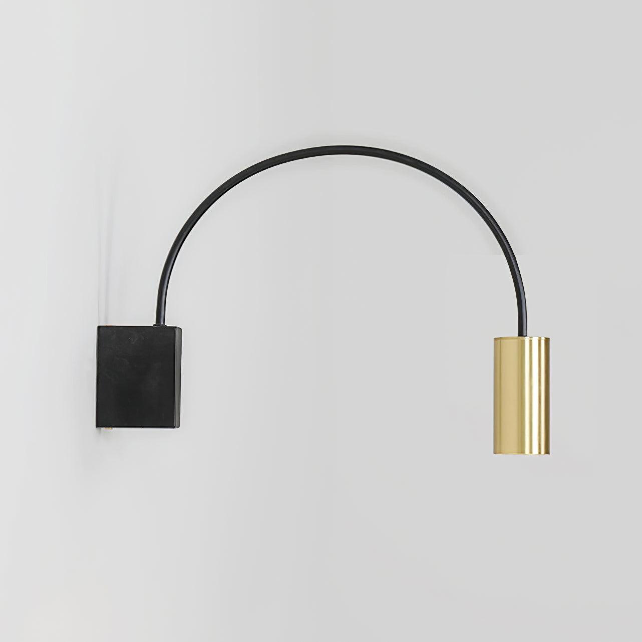 Modern Adjustable Flexible Arm Bedside Wall Sconce Lighting in Black and Gold Set of 2