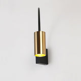 Modern Adjustable Flexible Arm Bedside Wall Sconce Lighting in Black and Gold Set of 2