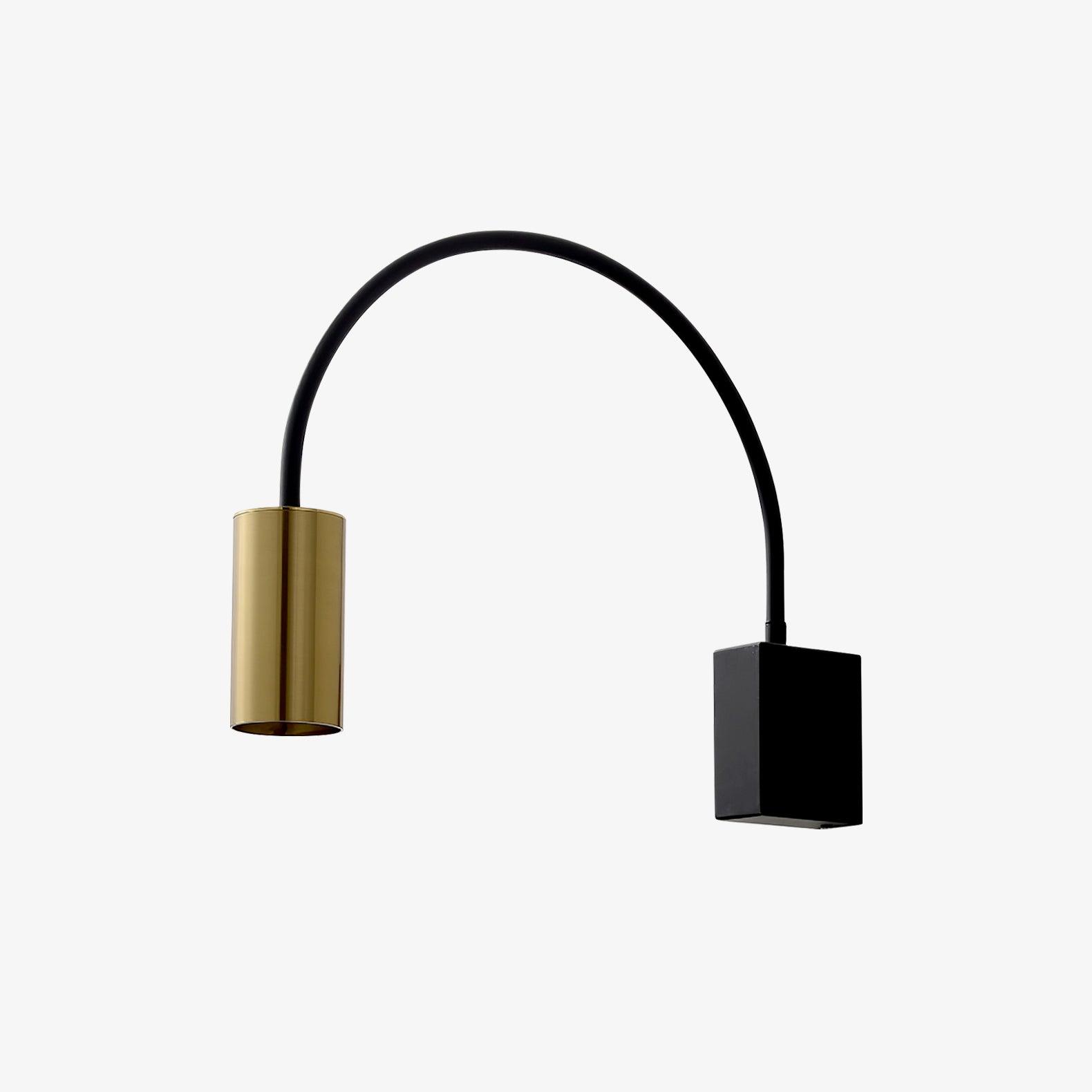 Modern Adjustable Flexible Arm Bedside Wall Sconce Lighting in Black and Gold Set of 2