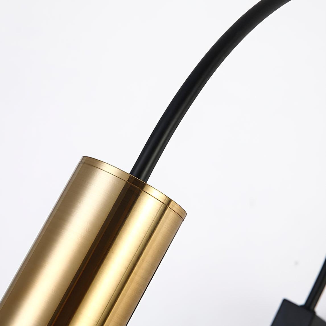 Modern Adjustable Flexible Arm Bedside Wall Sconce Lighting in Black and Gold Set of 2