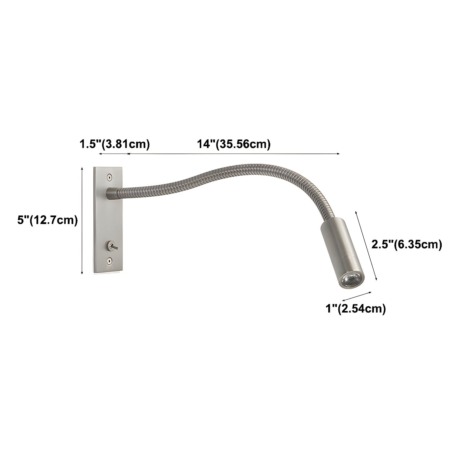 Modern Adjustable Flexible Gooseneck LED Wall Sconce Reading Light Set of 2