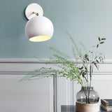 Modern Adjustable Hemispherical Metal Wall Lamp Plug in Nordic Sconce for Bedside
