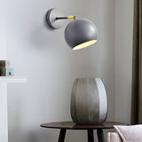 Modern Adjustable Hemispherical Metal Wall Lamp Plug in Nordic Sconce for Bedside