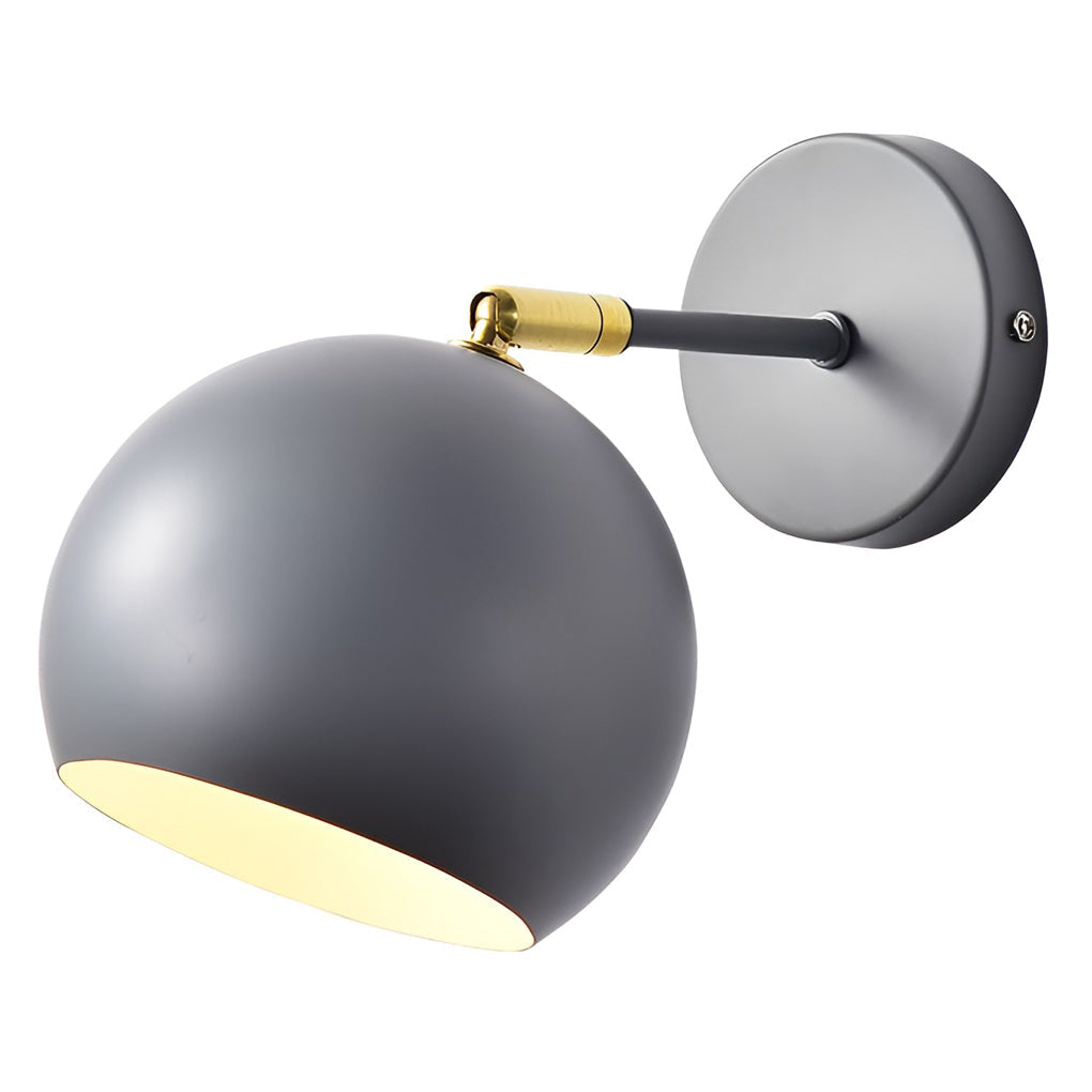 Modern Adjustable Hemispherical Metal Wall Lamp Plug in Nordic Sconce for Bedside