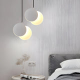 Modern Adjustable LED Moon Phase Pendant Light Kitchen Hanging Lamp for Dining Room