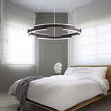 Modern Adjustable LED Ring Pendant Light Geometrical Circular Chandelier for Living Room