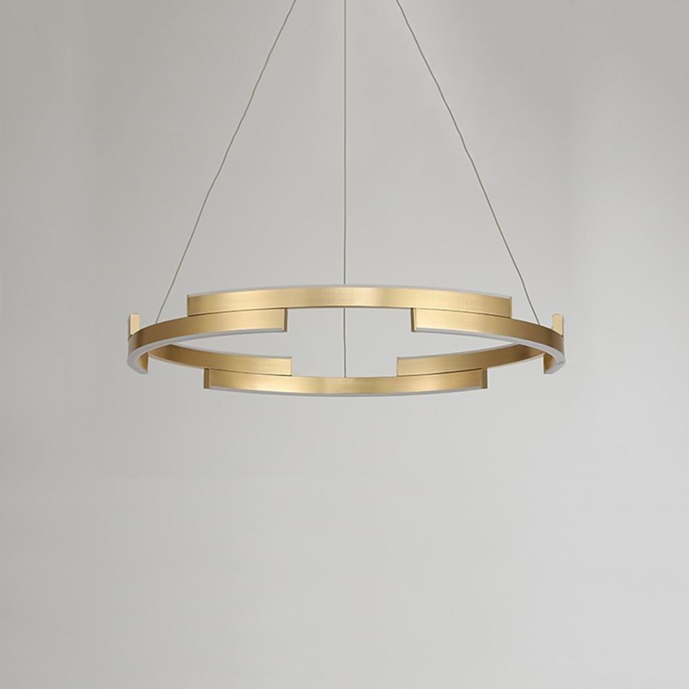 Modern Adjustable LED Ring Pendant Light Geometrical Circular Chandelier for Living Room