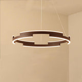 Modern Adjustable LED Ring Pendant Light Geometrical Circular Chandelier for Living Room