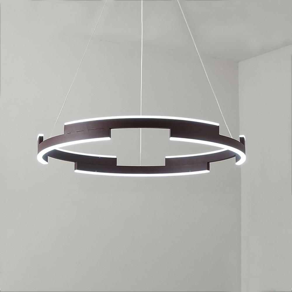 Modern Adjustable LED Ring Pendant Light Geometrical Circular Chandelier for Living Room