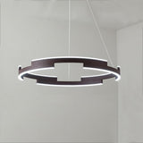 Modern Adjustable LED Ring Pendant Light Geometrical Circular Chandelier for Living Room