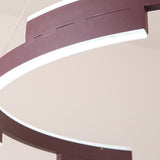 Modern Adjustable LED Ring Pendant Light Geometrical Circular Chandelier for Living Room