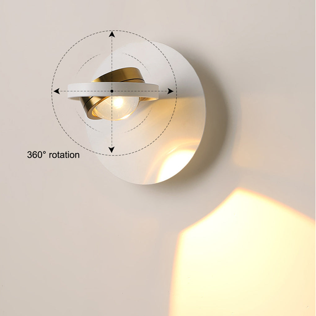 Modern Adjustable LED Wall Light with 360 Degree Rotating Head in Round and Square Shapes
