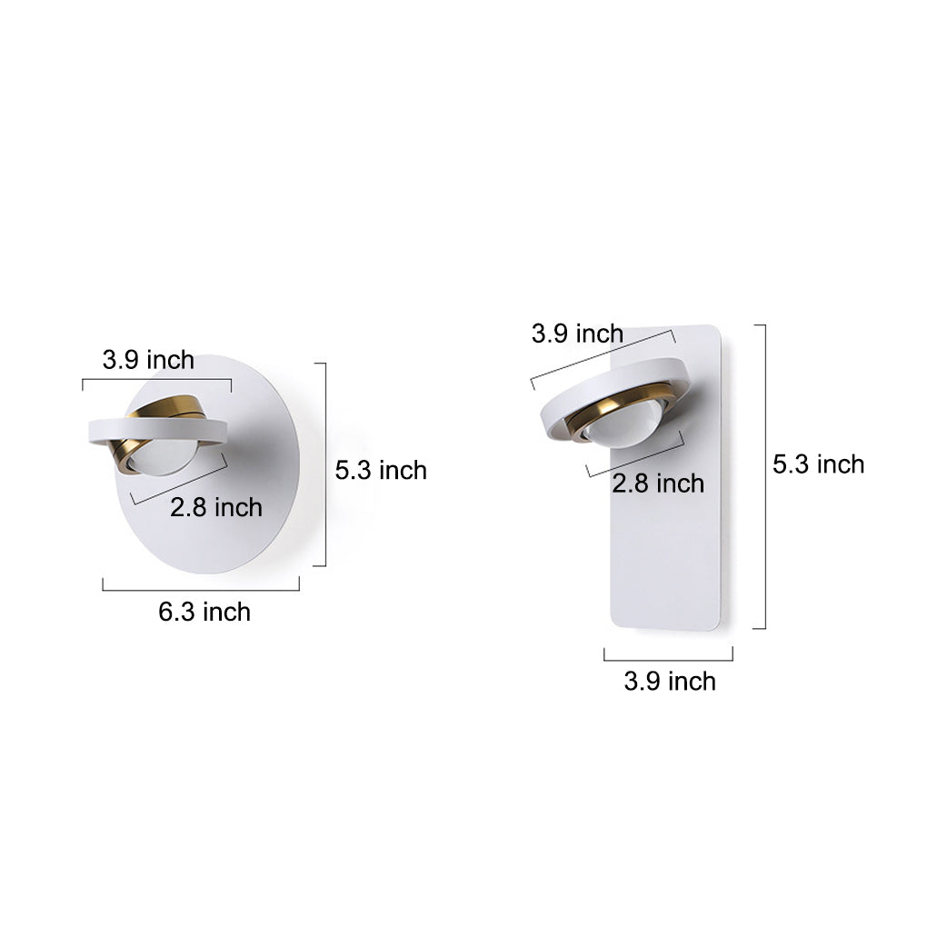 Modern Adjustable LED Wall Light with 360 Degree Rotating Head in Round and Square Shapes
