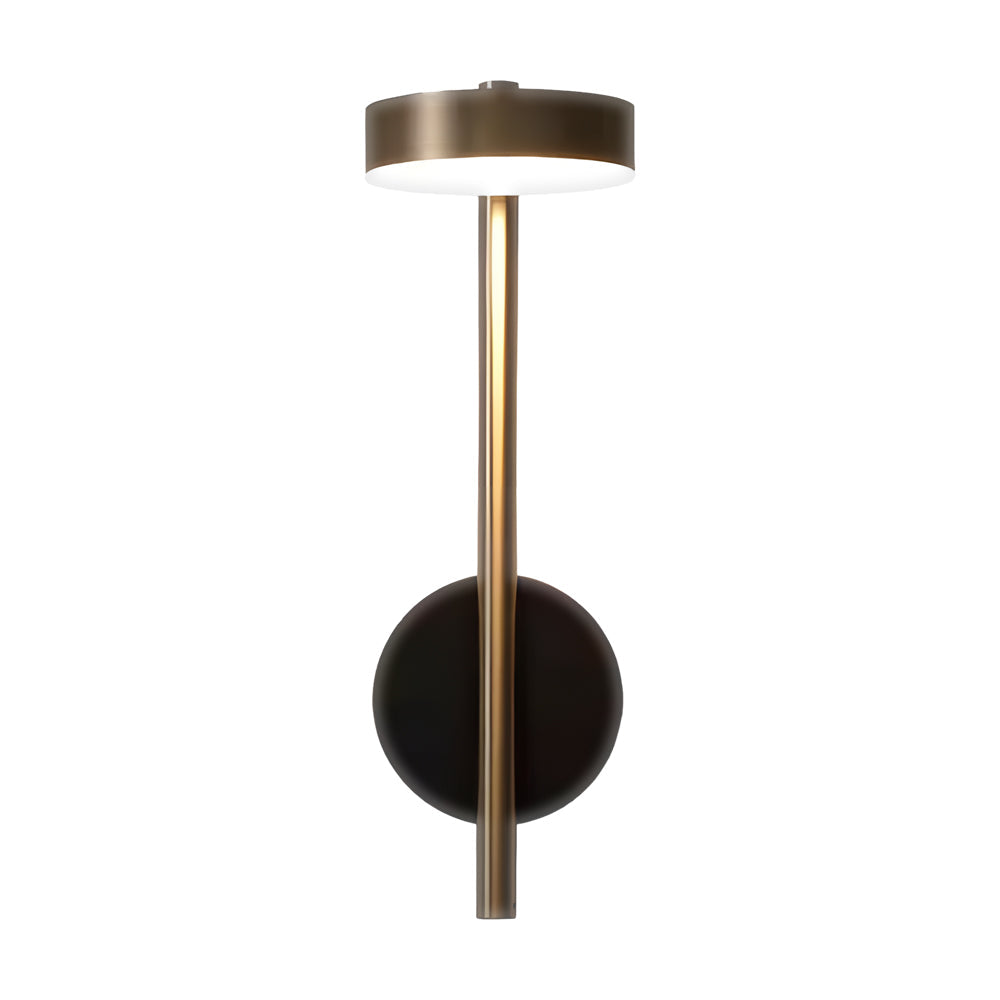Modern Adjustable LED Wall Sconce Round Aluminum Nordic Reading Lamp Black and Gold Finish