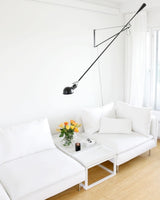 Modern Adjustable Long Swing Arm Wall Sconce Industrial Metal Reading Lamp