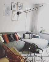 Modern Adjustable Long Swing Arm Wall Sconce Industrial Metal Reading Lamp