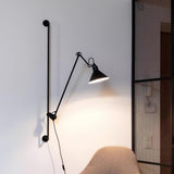 Modern Adjustable Metal Swing Arm Rocker Wall Sconce Set of 2 for Bedroom and Office