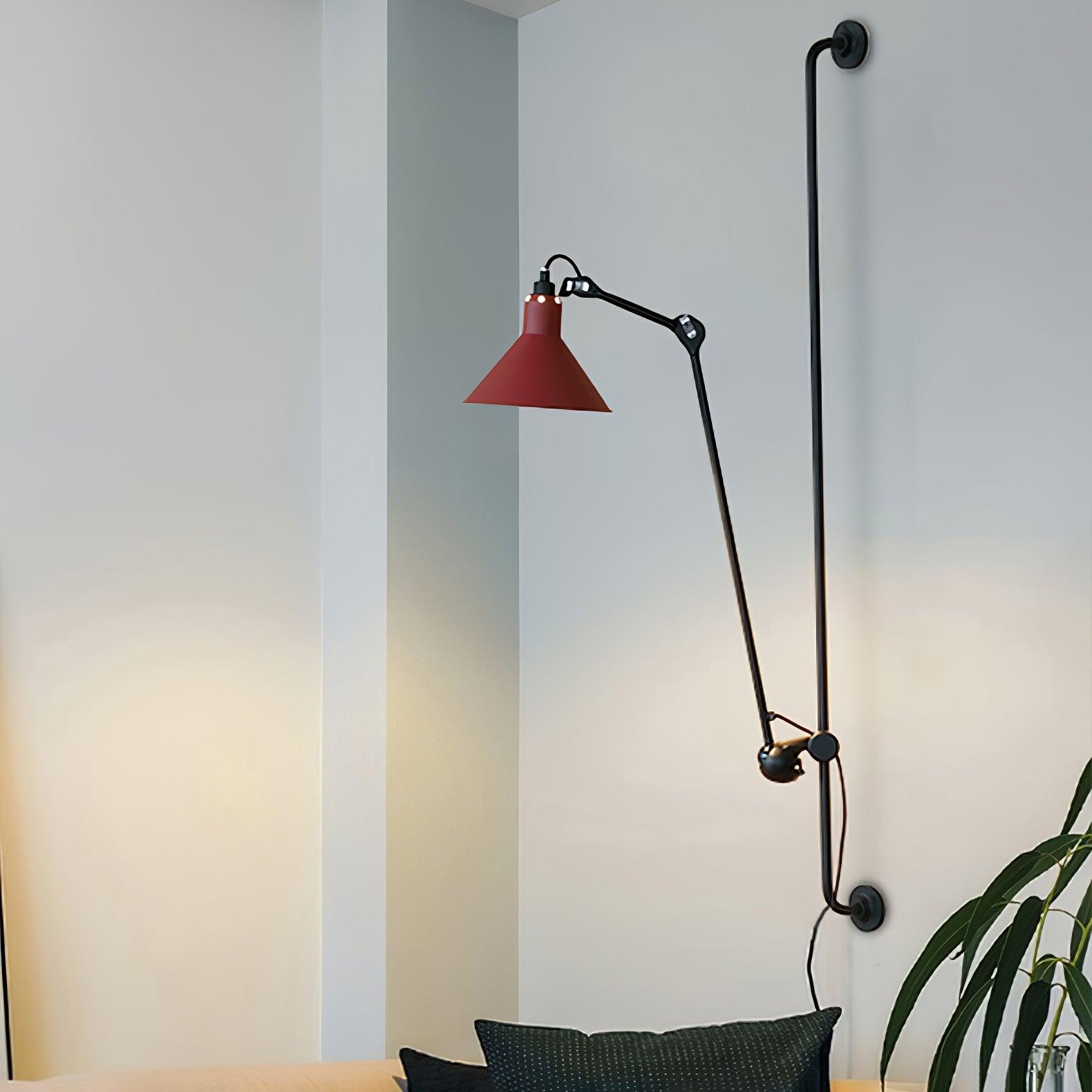 Modern Adjustable Metal Swing Arm Rocker Wall Sconce Set of 2 for Bedroom and Office