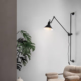 Modern Adjustable Metal Swing Arm Rocker Wall Sconce Set of 2 for Bedroom and Office