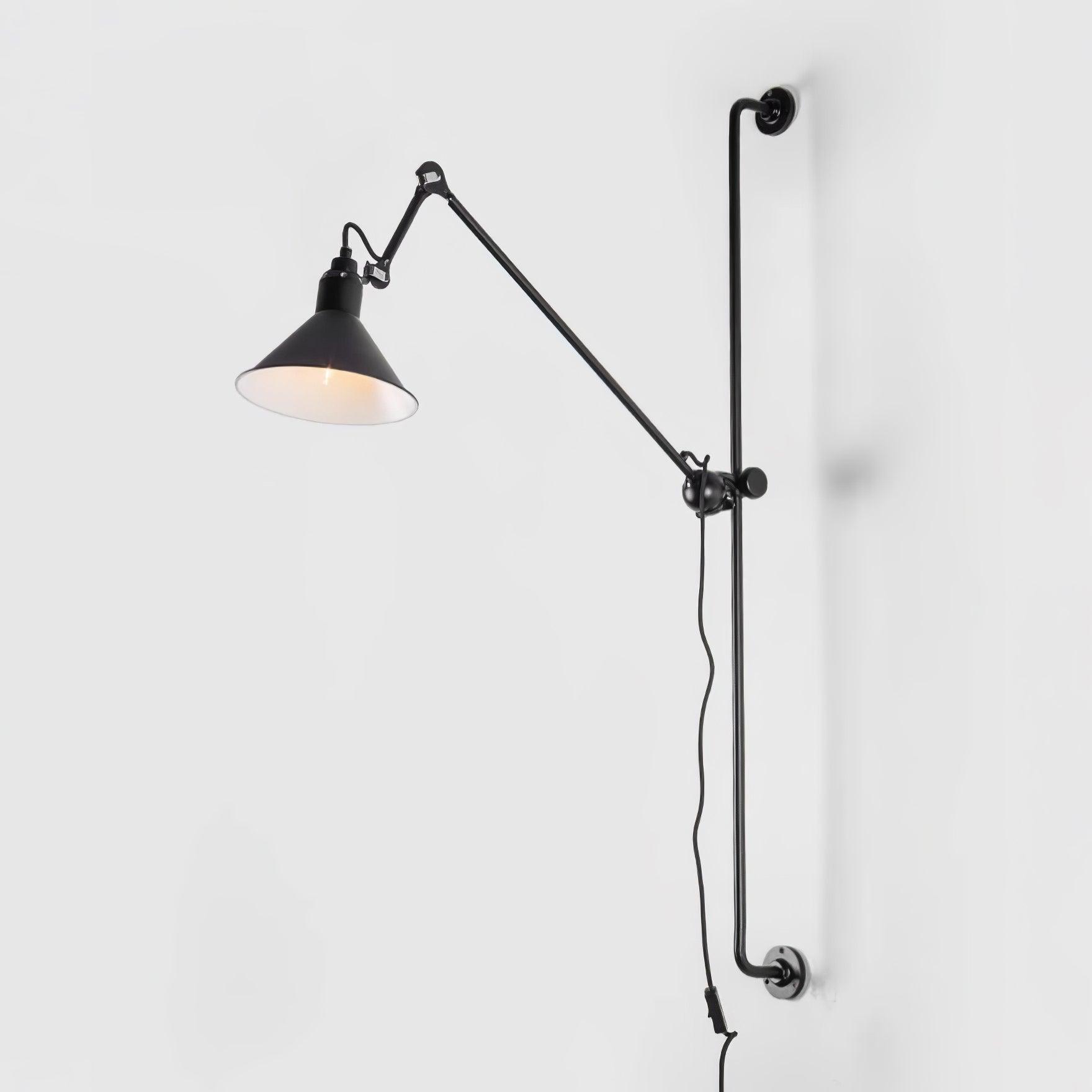 Modern Adjustable Metal Swing Arm Rocker Wall Sconce Set of 2 for Bedroom and Office