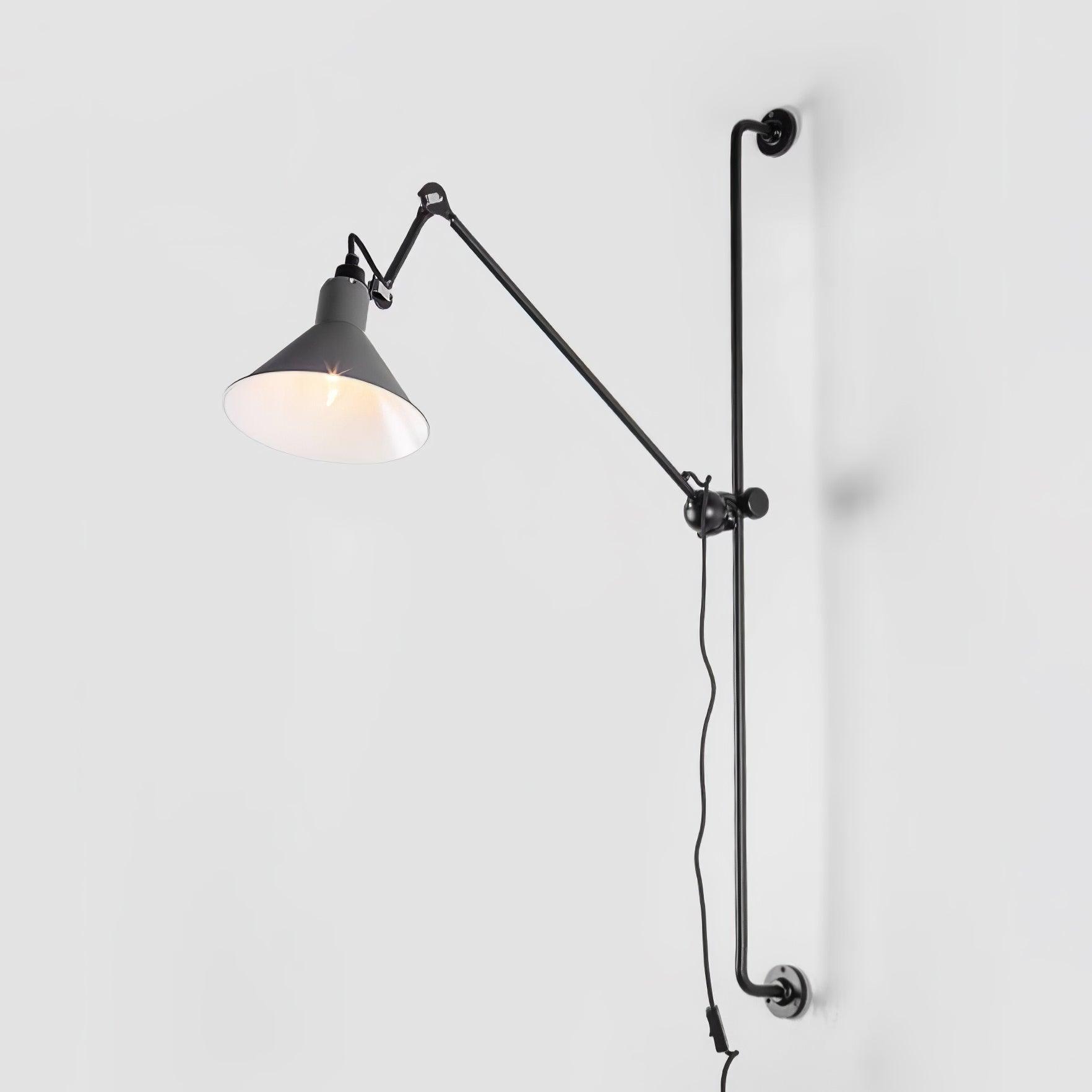 Modern Adjustable Metal Swing Arm Rocker Wall Sconce Set of 2 for Bedroom and Office