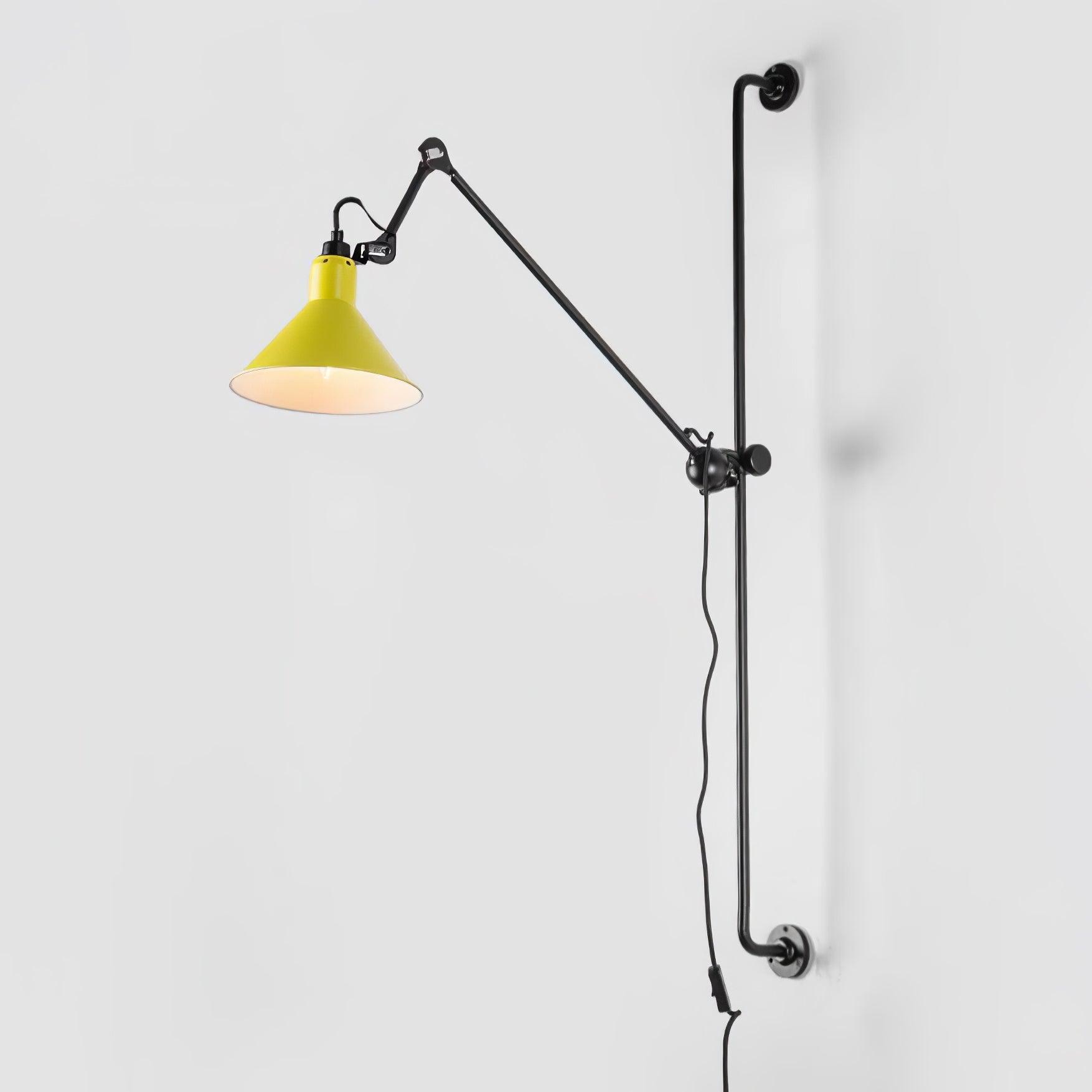 Modern Adjustable Metal Swing Arm Rocker Wall Sconce Set of 2 for Bedroom and Office